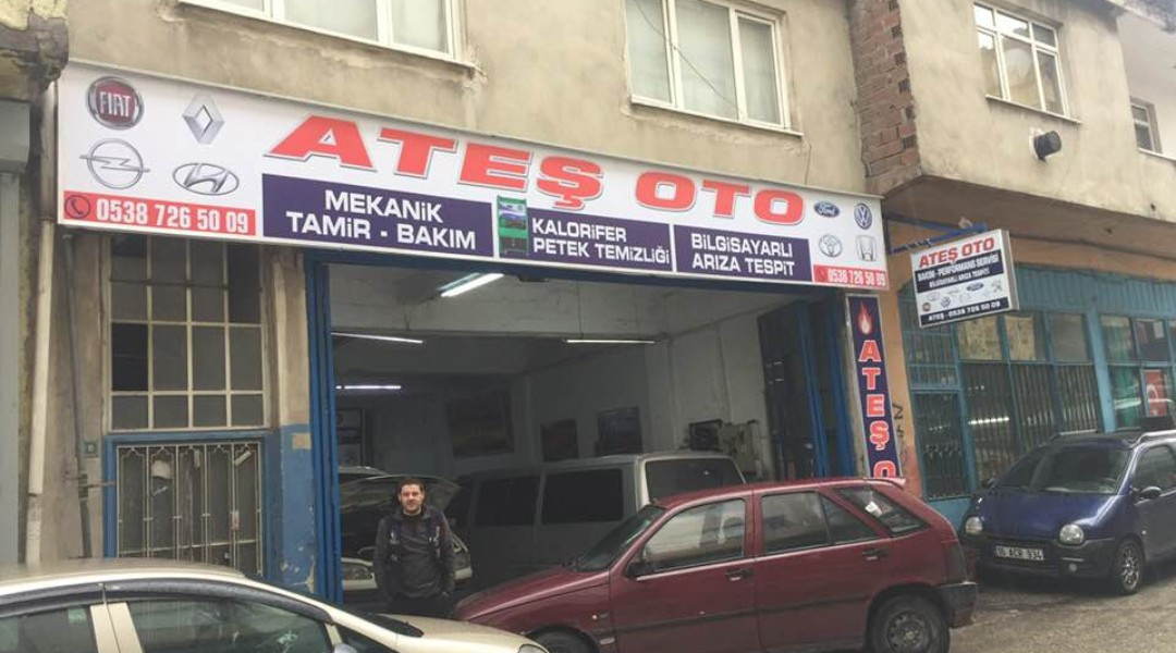 Ateş Oto - Vinil Mesh Germe Tabela