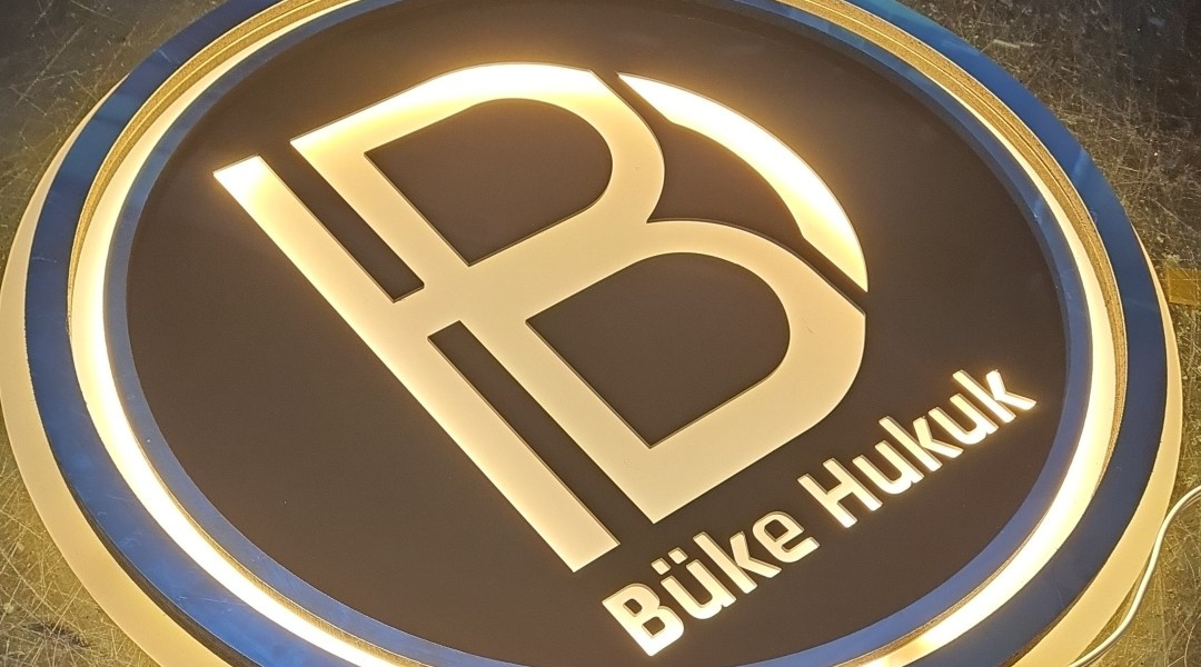 Büke Hukuk ve Danışmanlık - Yuvarlak Ters Işık Tabela