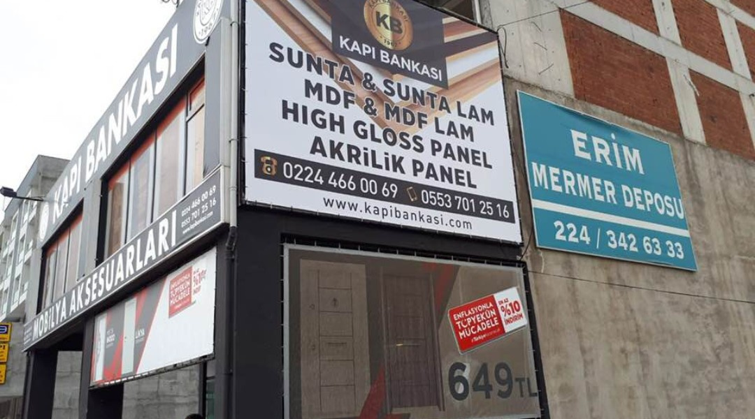 Kapı Bankası - Vinil Mesh Germe Tabela