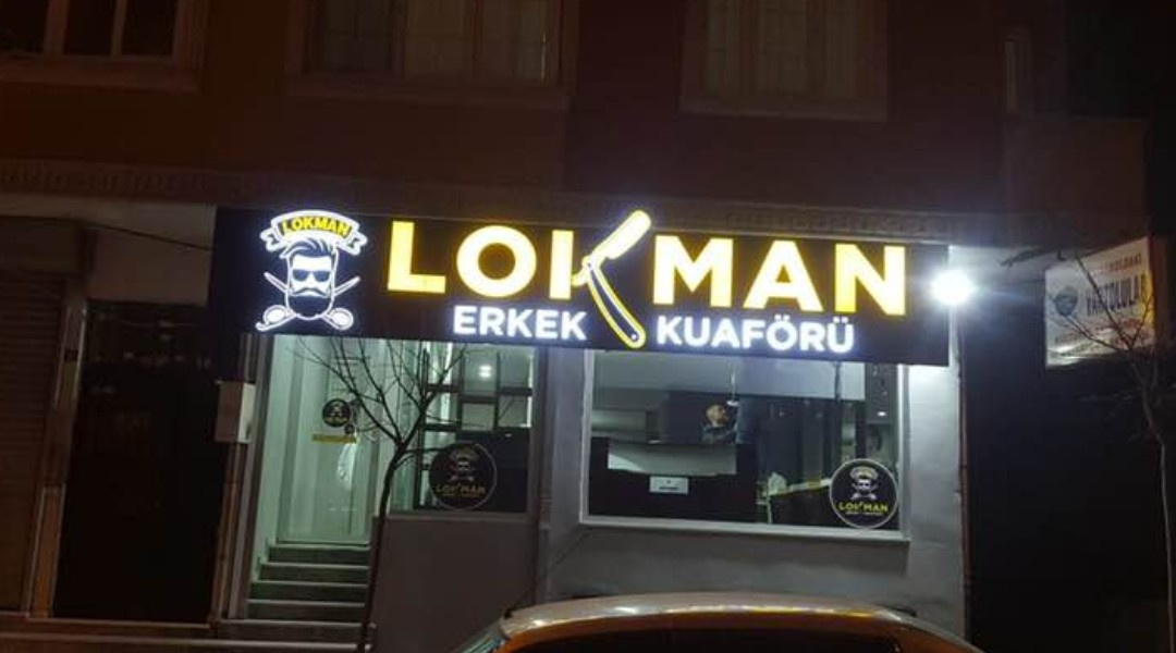 Lokman Erkek Kuaförü - Işıklı Tabela