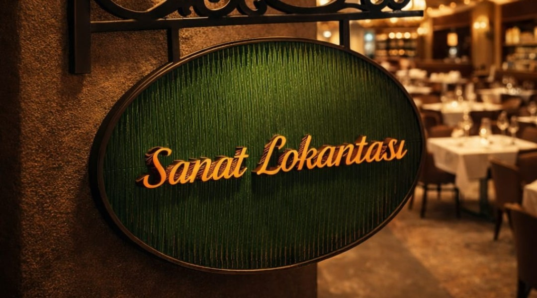 Sanat Lokantası - Elips Gold Tabela